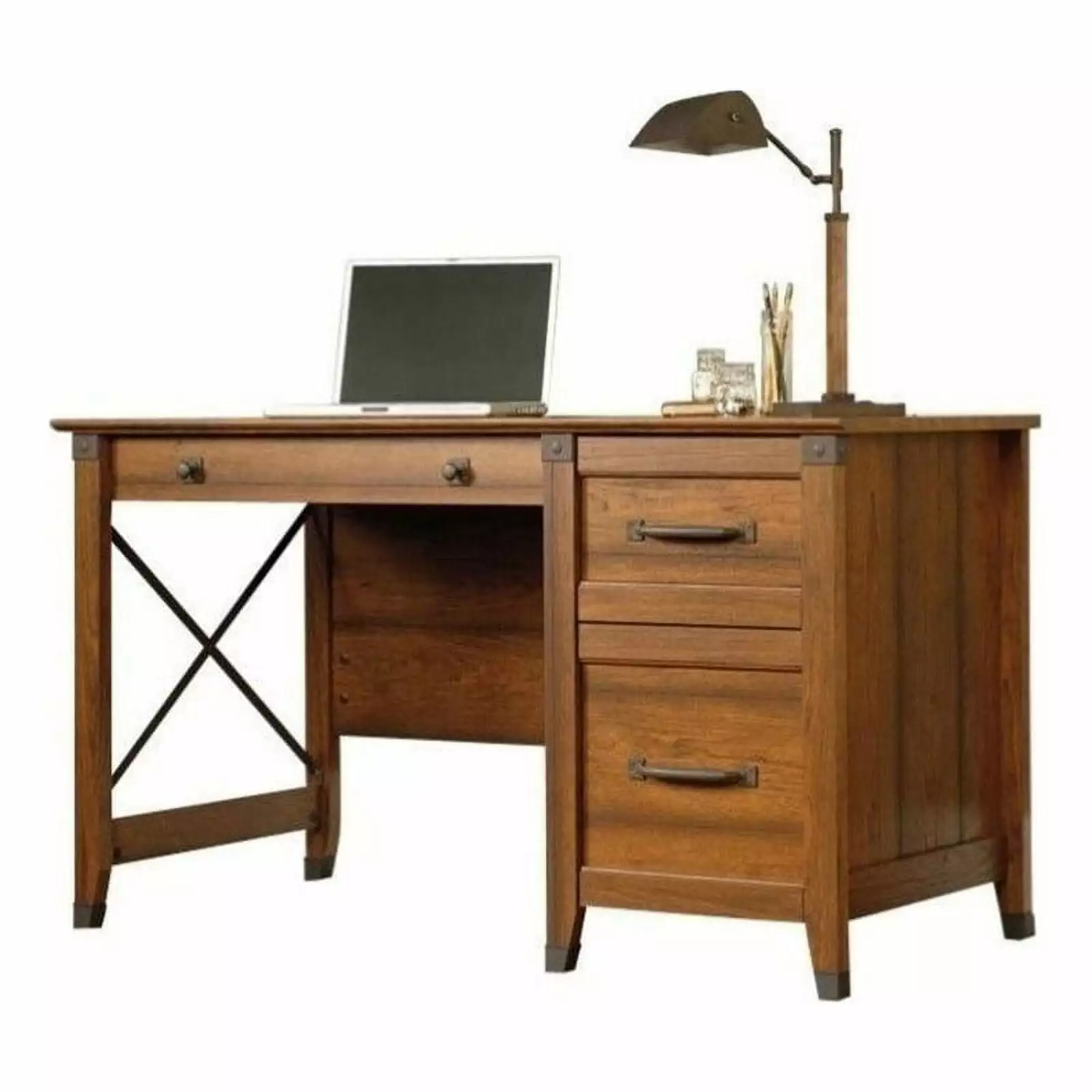 Scranton & Co Rustic Engineered Wood Computer Desk Washington Cherry