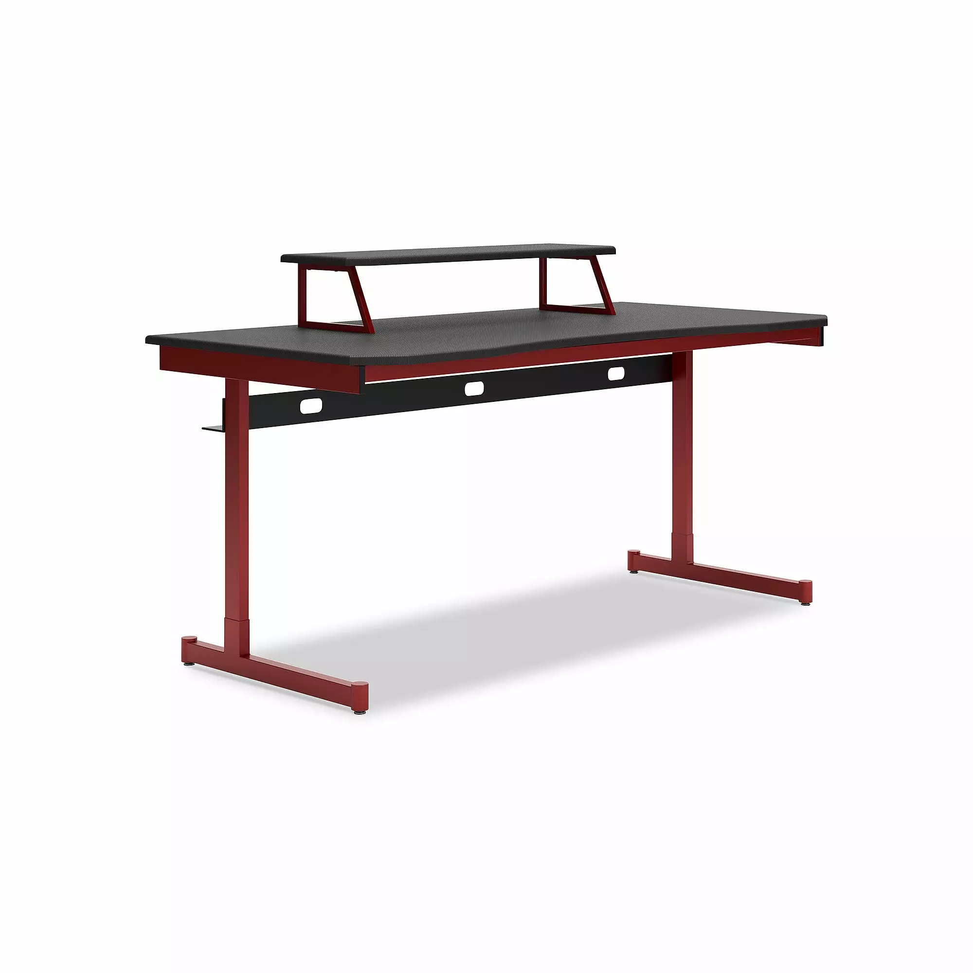 Ashley Lynxtyn 63 Inch Red Home Office Desk Headset Hanger and Monitor Stand Signature Design by Ashley