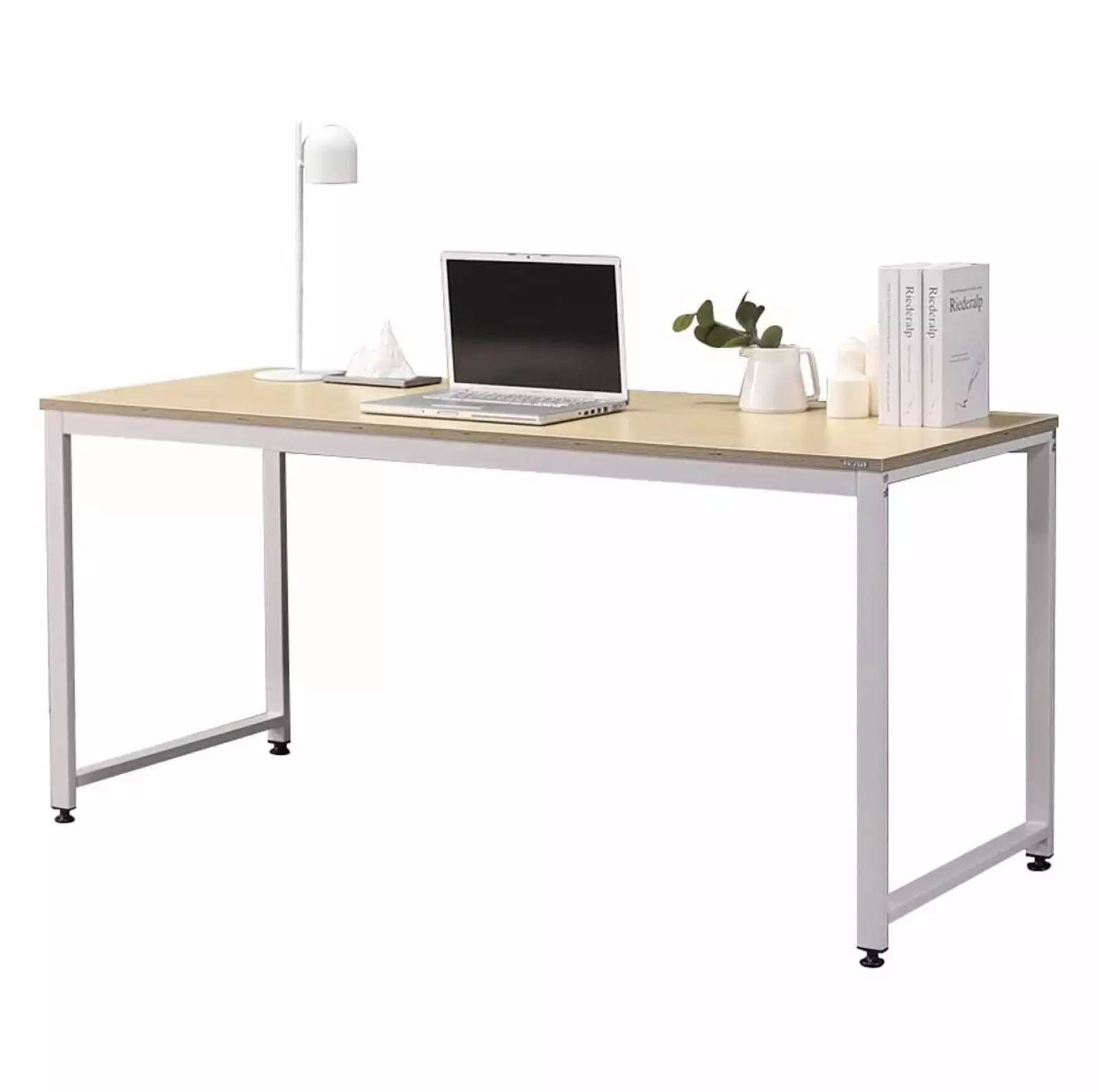 Superwum 63 Computer Desk Large Desktop Oak White Home Office Workstation