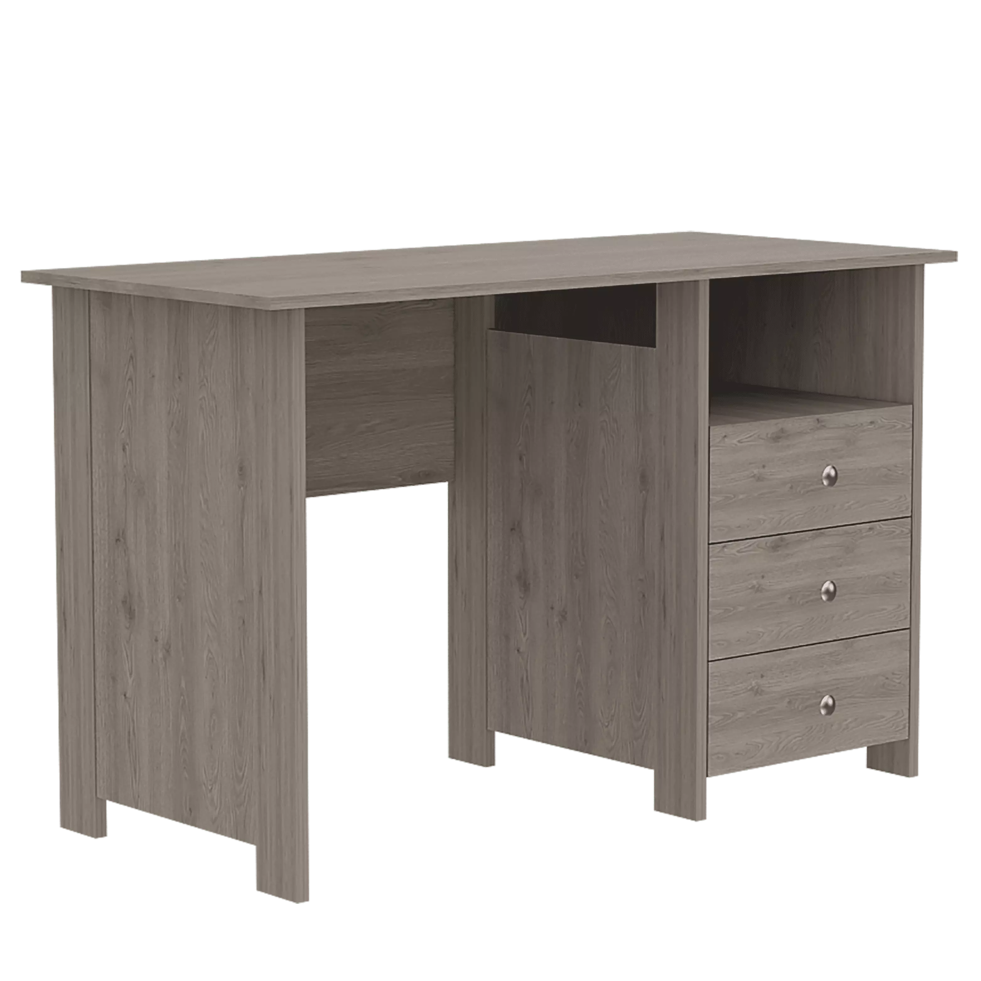 Bianco Writing Computer Desk Three Drawers and One Shelf Home Office TUHOME