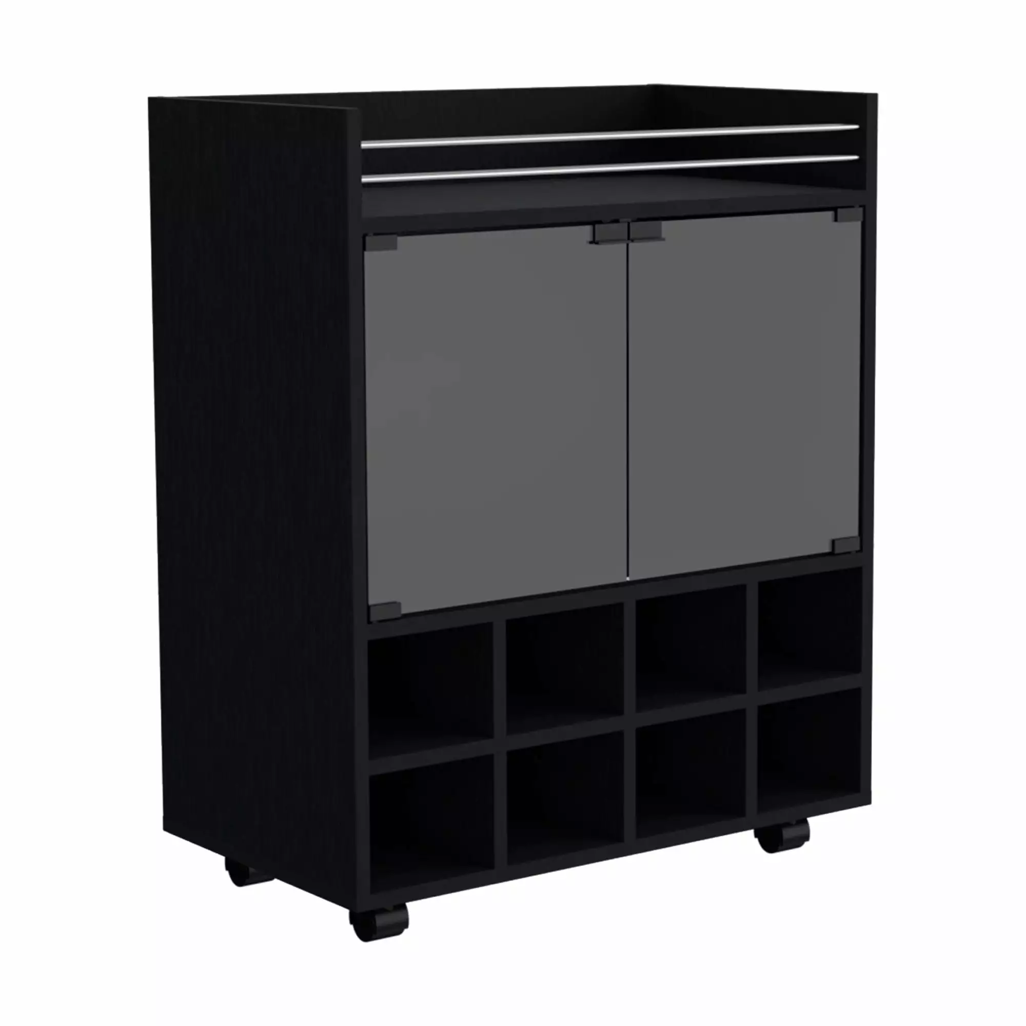 Carson Computer Desk Hutch Office Desk Black Modern Workstation TUHOME
