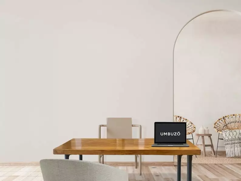 48x24 UMBUZ Modern Mid Century Wood Metal Computer Desk Reclaimed Wood UMBUZO