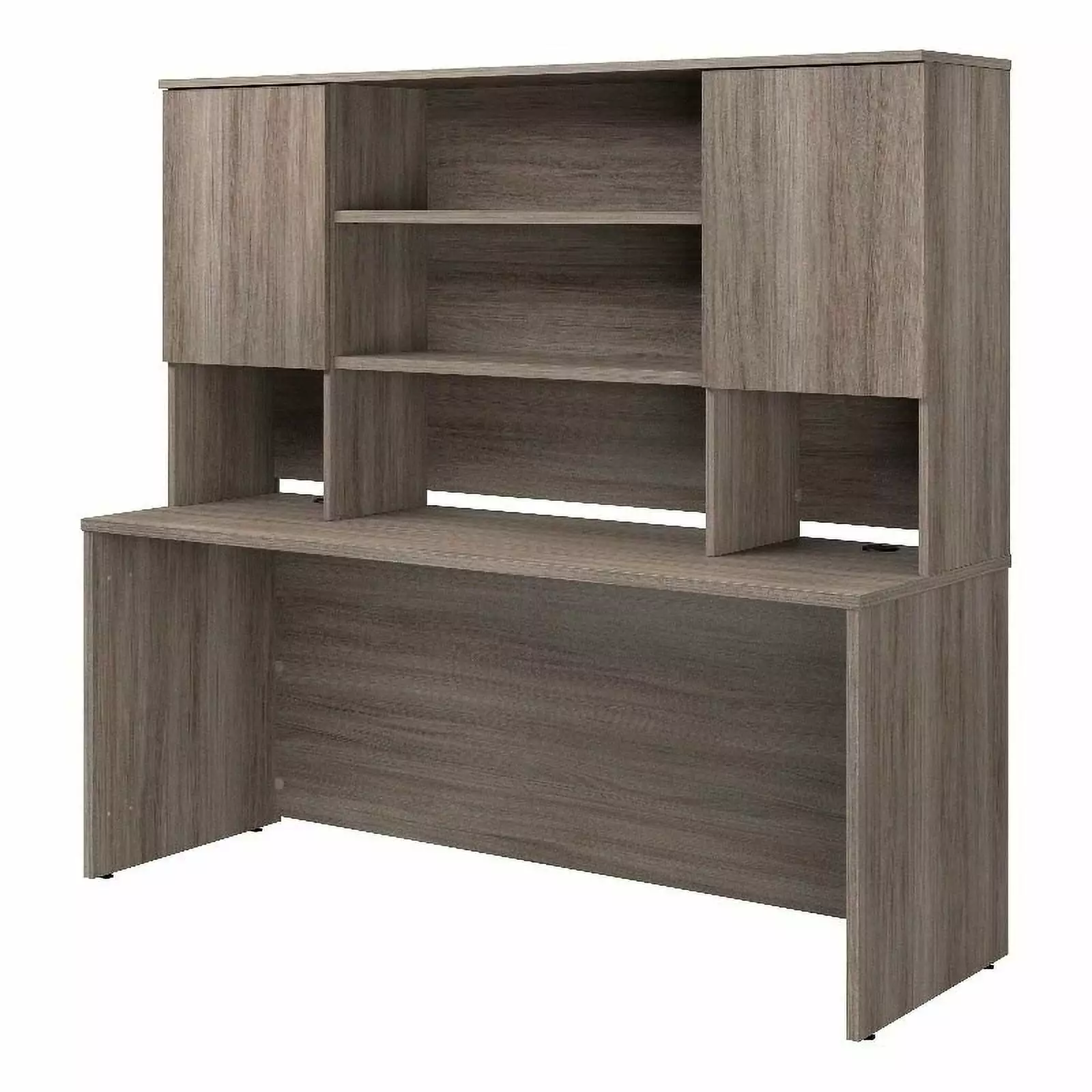UrbanPro Engineered Wood 72x24 Desk Hutch Bundle Hudson Elm Brown