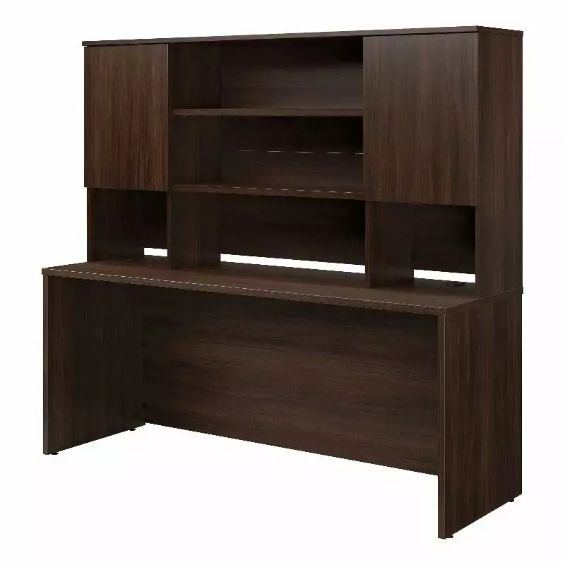 UrbanPro Engineered Wood 72x24 Desk Hutch Bundle Noble Elm Brown