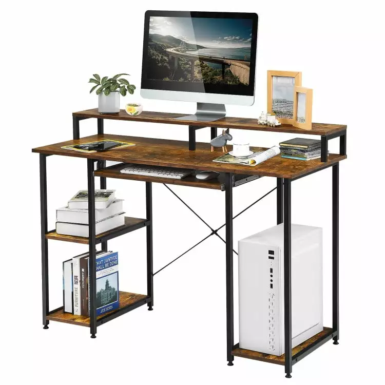 Yardi Yard 47-Inch Computer Desk Keyboard Tray and Monitor Stand Study Writing Gaming