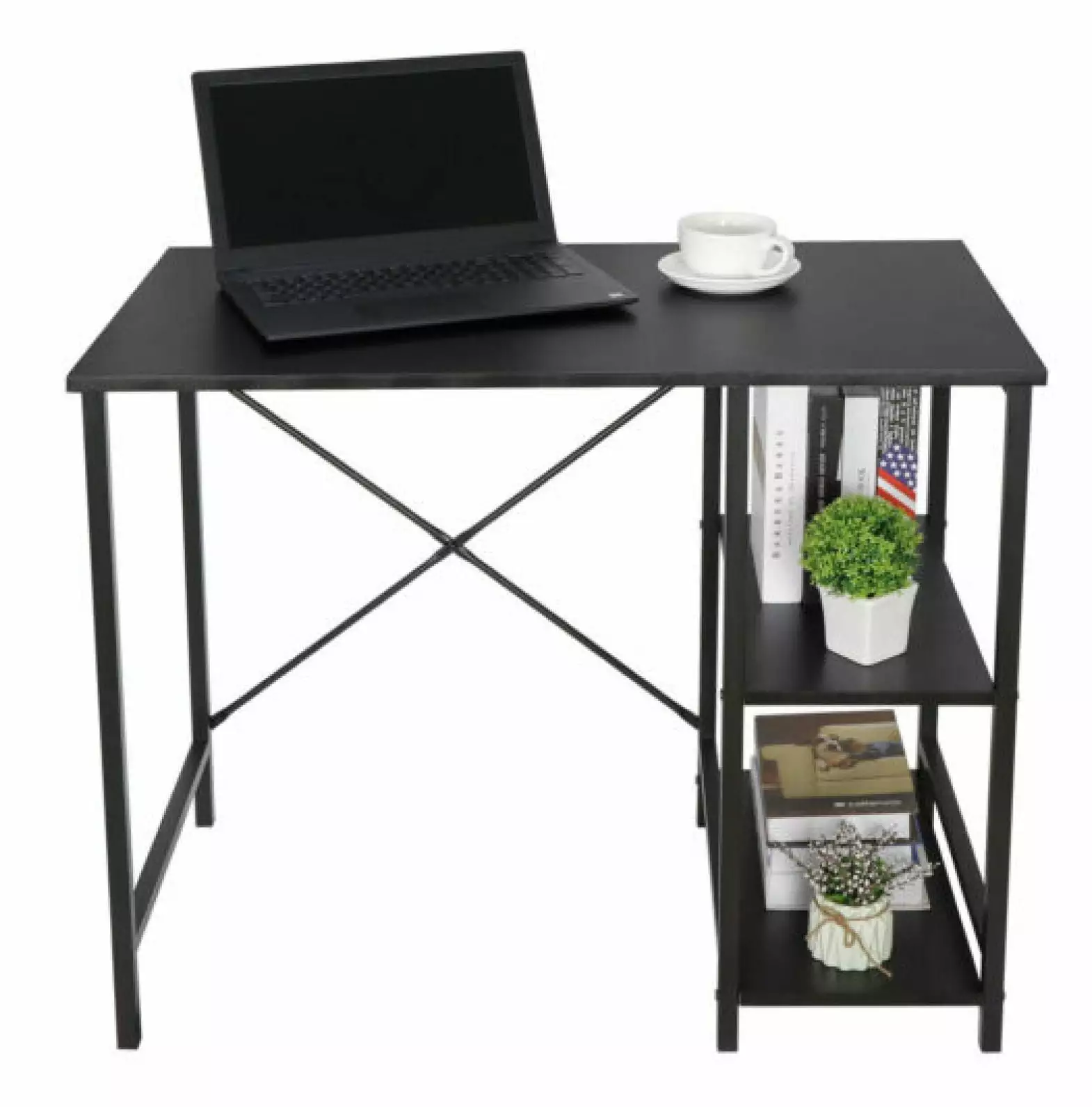 ZHANGHU 36 Inch Home Office Computer Desk Shelves Space Saving Study Workstation