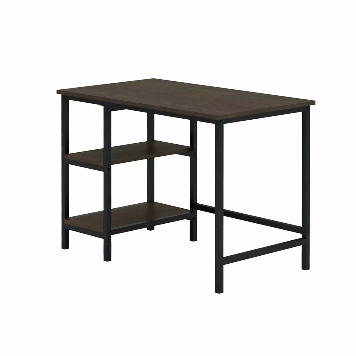 Benzara Metal & PU Study Computer Set Writing Desk & PU Chair Black