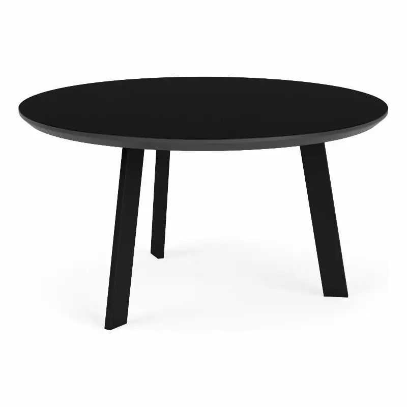 Luxe Reception 30 Round HPL Top Conversational Table Black Steel Base Lesro