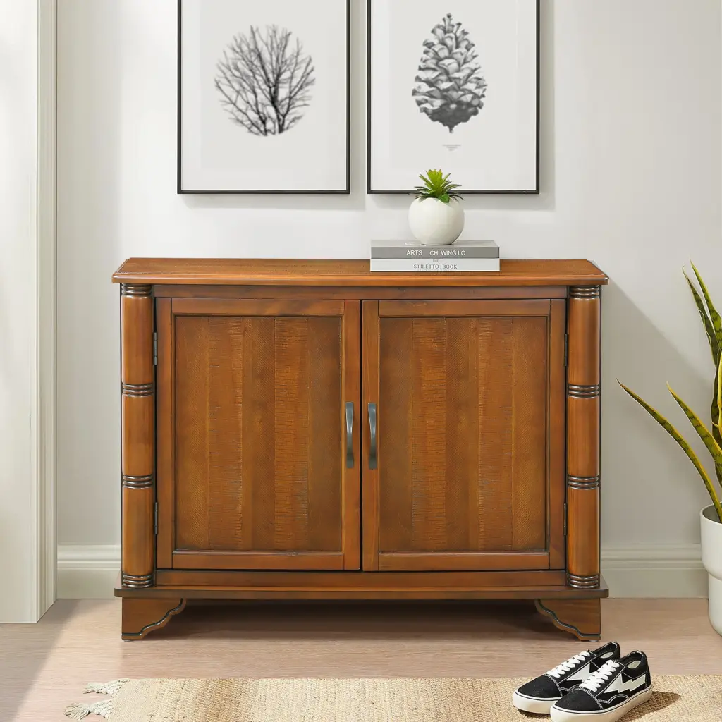40 Inch Console Table Storage Shelf Retro Entryway Table Adjustable power growth furniture