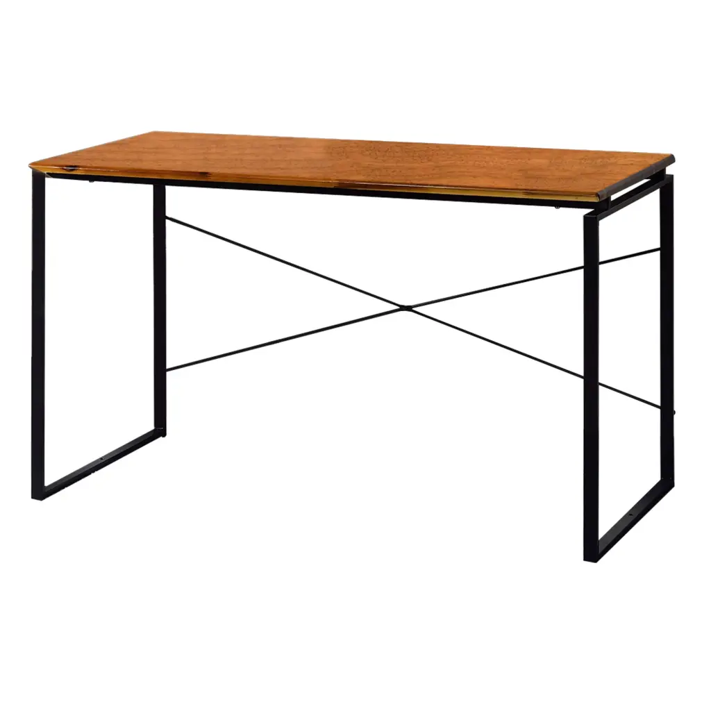Sled Base Rectangular Table X Influence Back and Wood Top Brown royal hampton