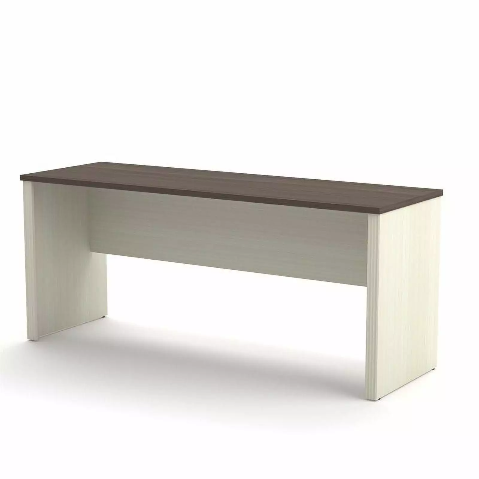 Pemberly Row Contemporary Desk Shell White Chocolate Antigua Modern Workstation