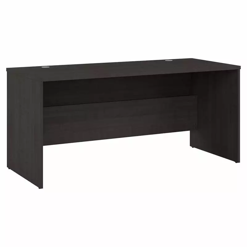 Pemberly Row Contemporary Engineered Wood Desk Shell Charcoal Maple