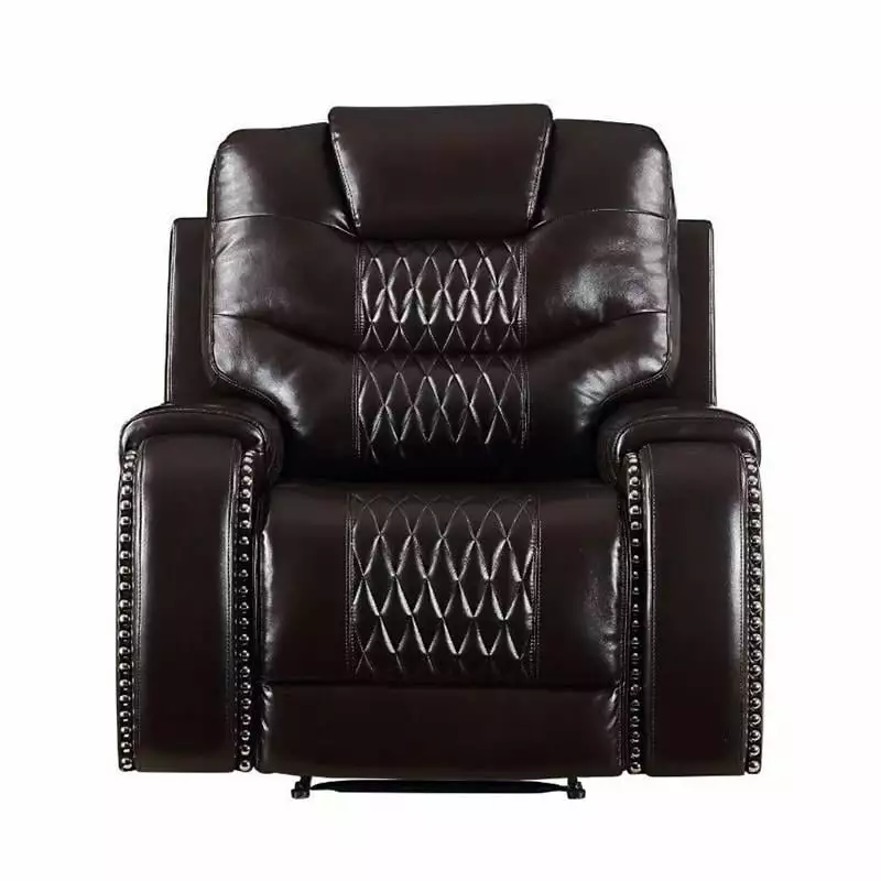 Bowery Hill Contemporary Recliner Brown Faux Leather
