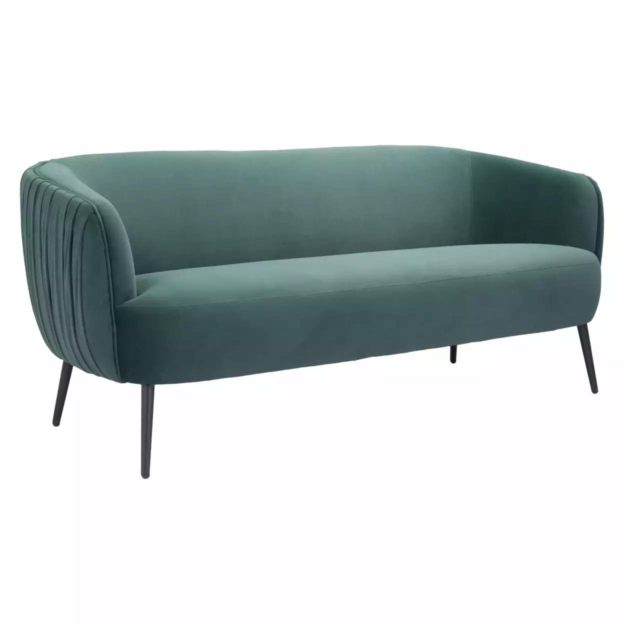 Karan Sofa Green Modern Upholstered Couch Living Room Zuo Modern