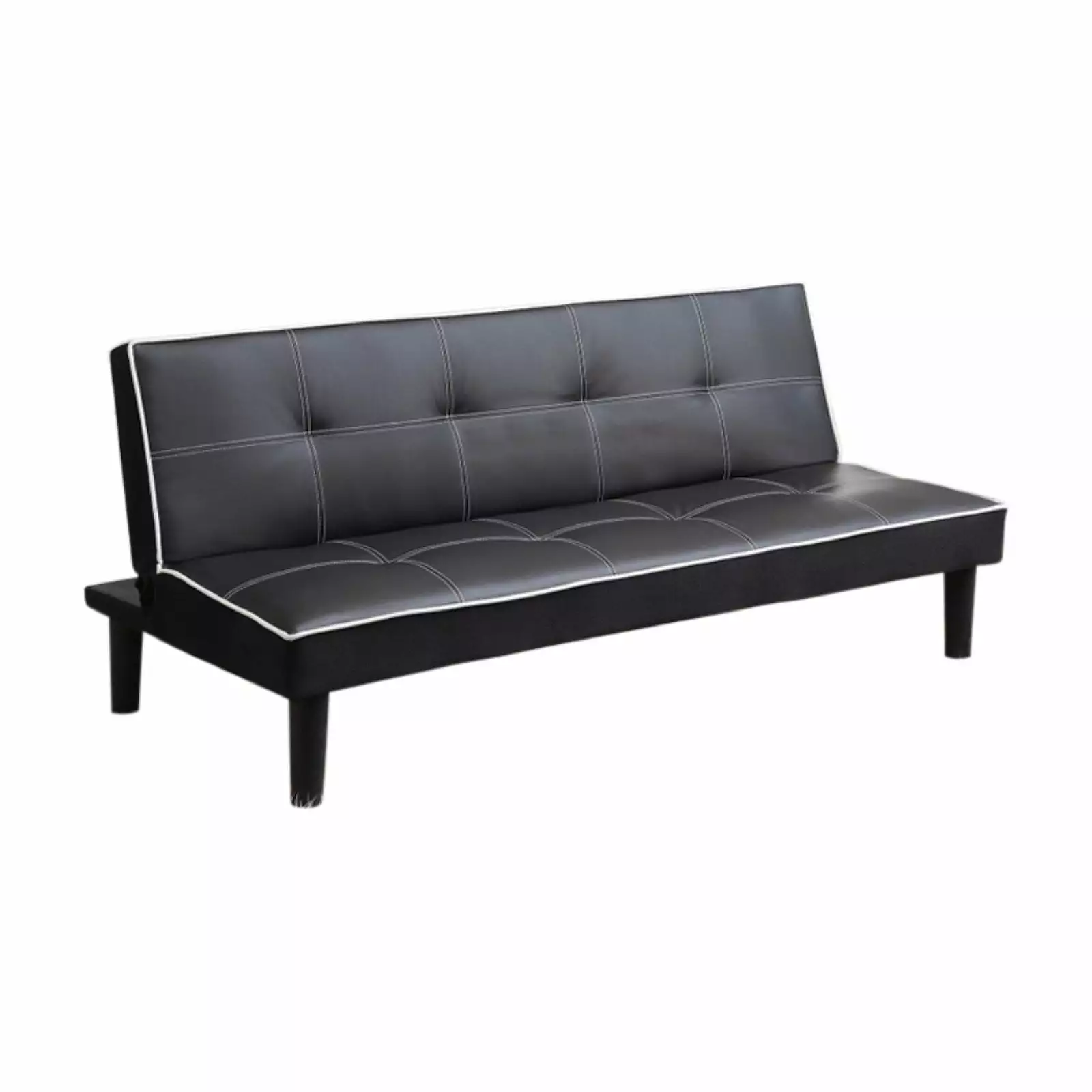 Contemporary Sofa Bed Black - Modern Convertible Sleeper Benzara