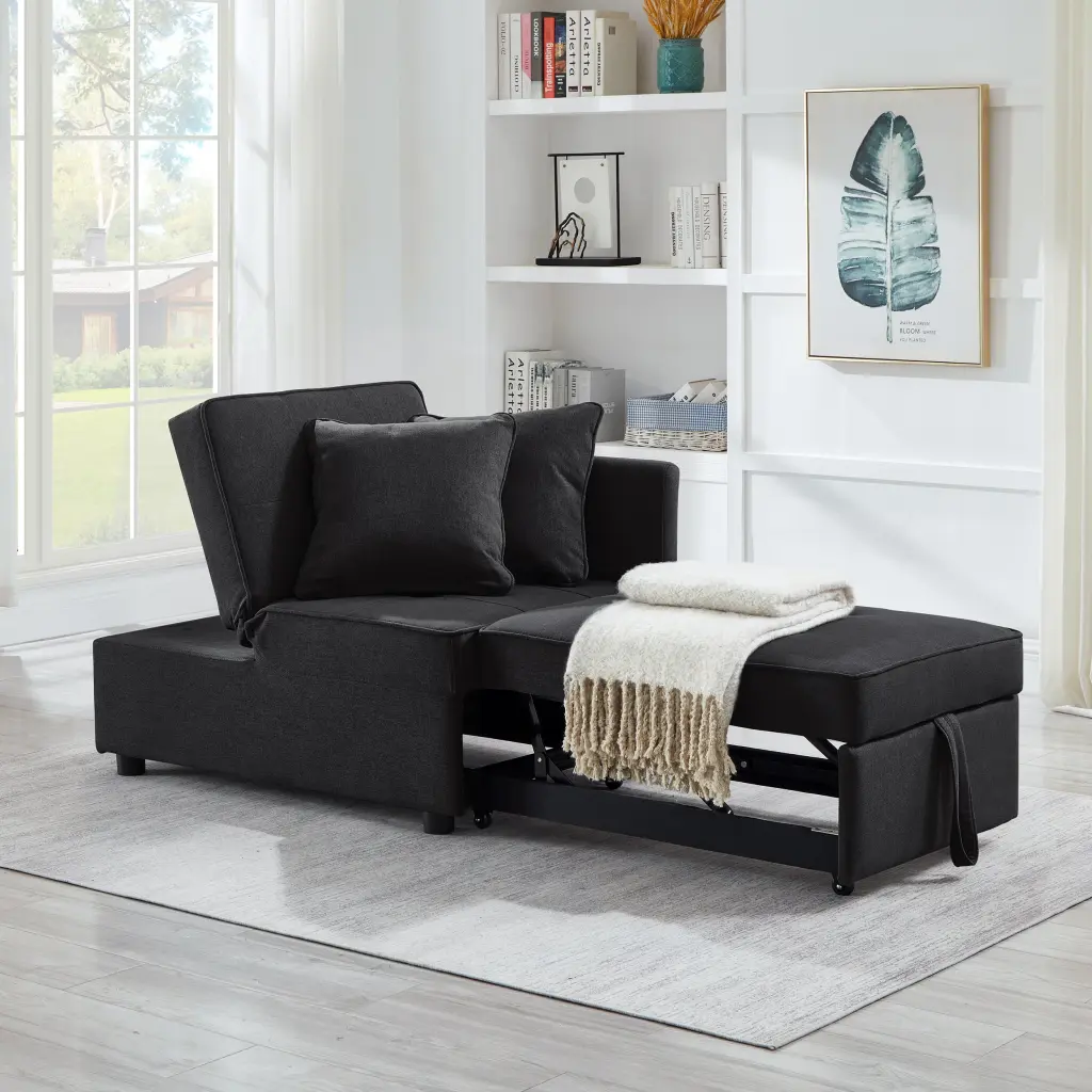 4 1 Convertible Recliner Couch Sleeper Sofa Bed Robust Frame hdf store