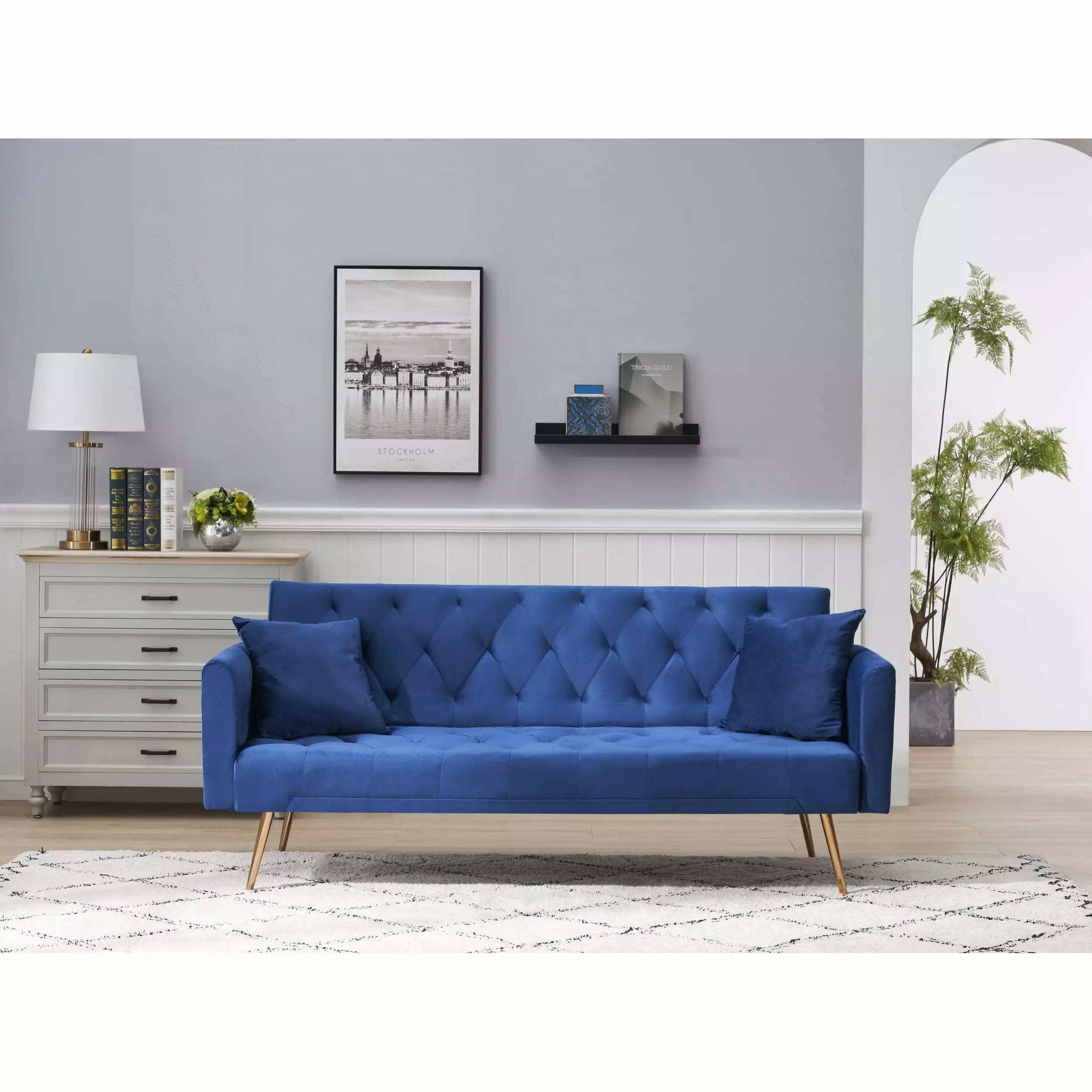 71 Convertible Double Folding Living Room Sofa Bed 80950 - Space-Saving Design Miekor