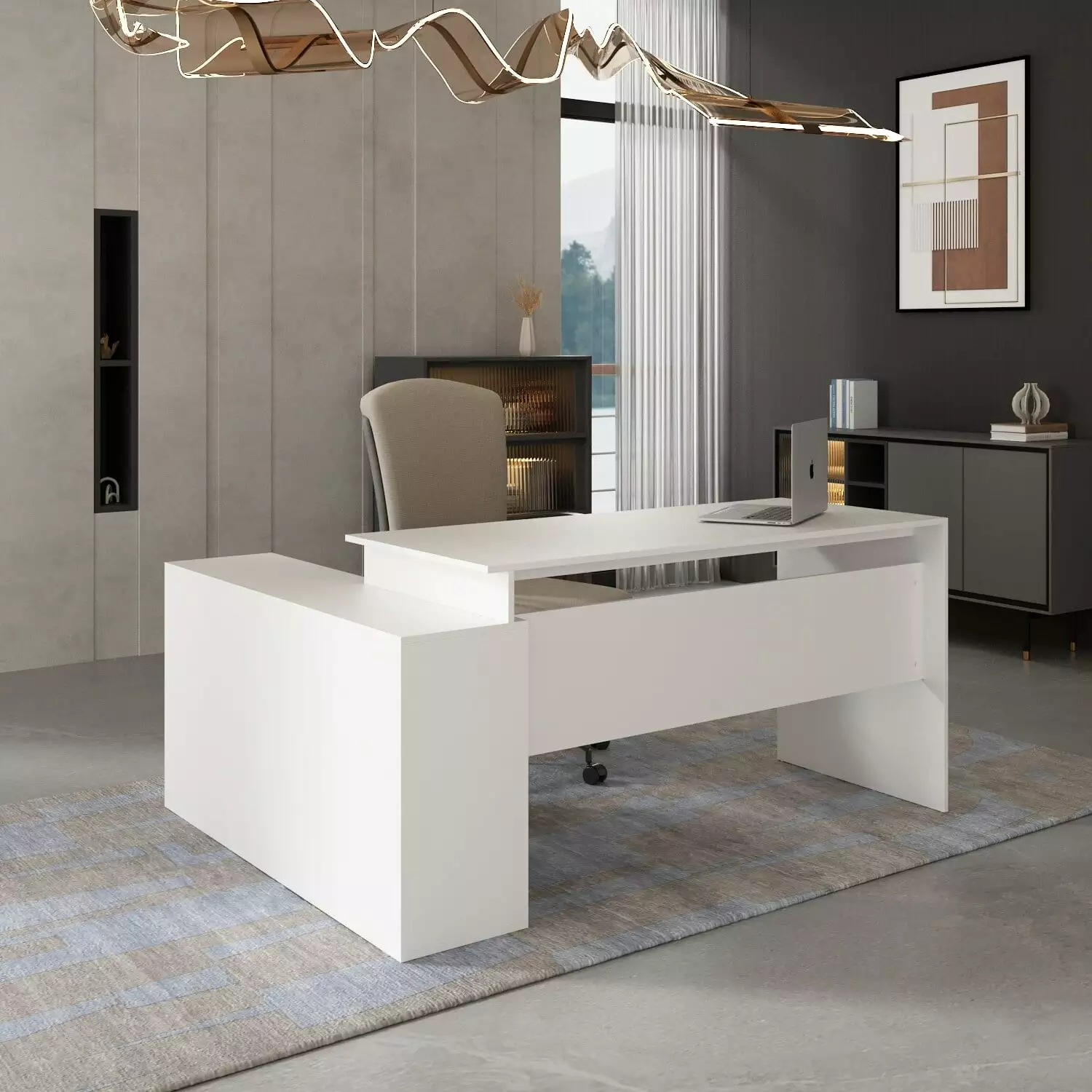 Timechee Office Computer Desk L Shaped Corner Desk Drawers and Shelves Bed Bath & Beyond
