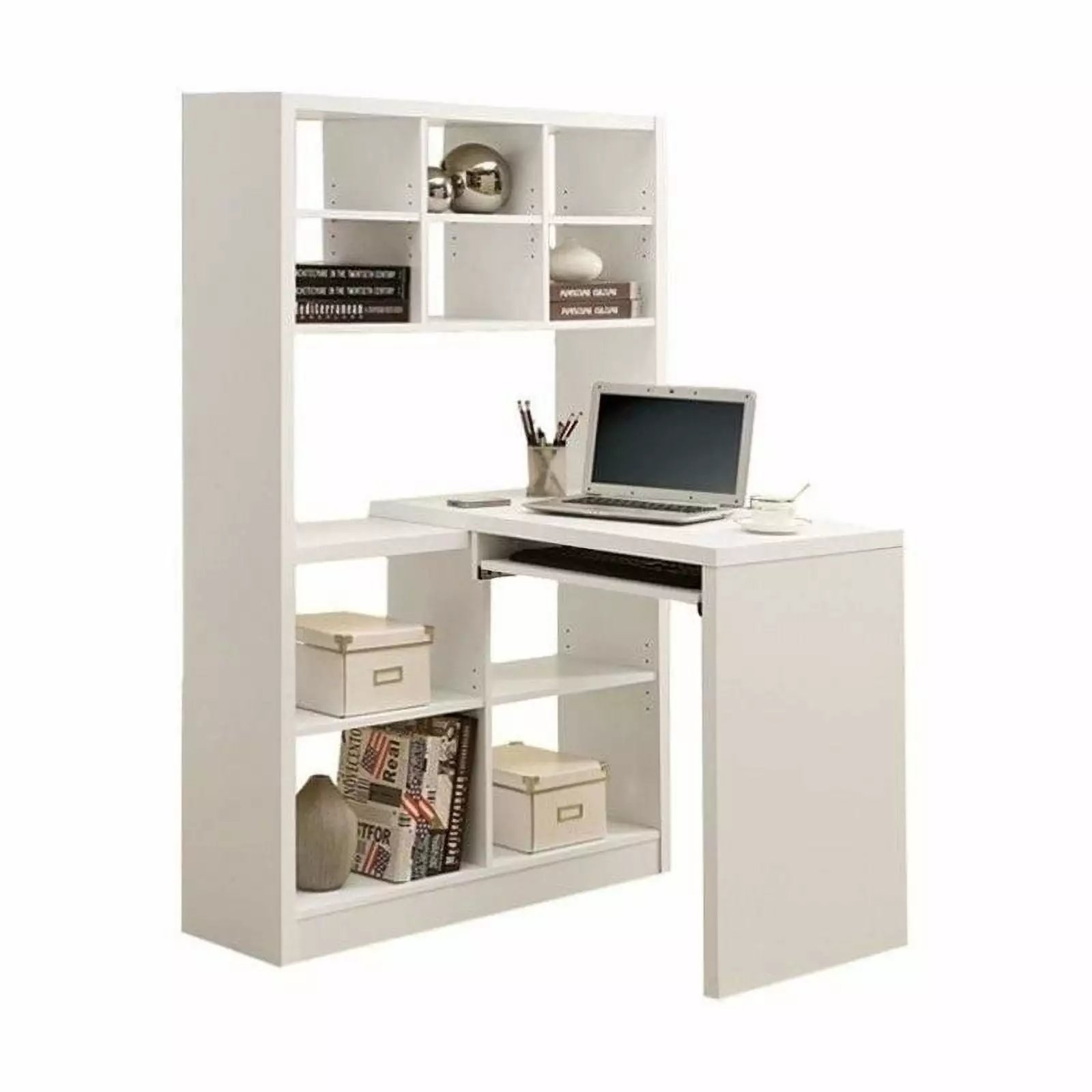 Pemberly Row Left and Right Facing Corner Desk White