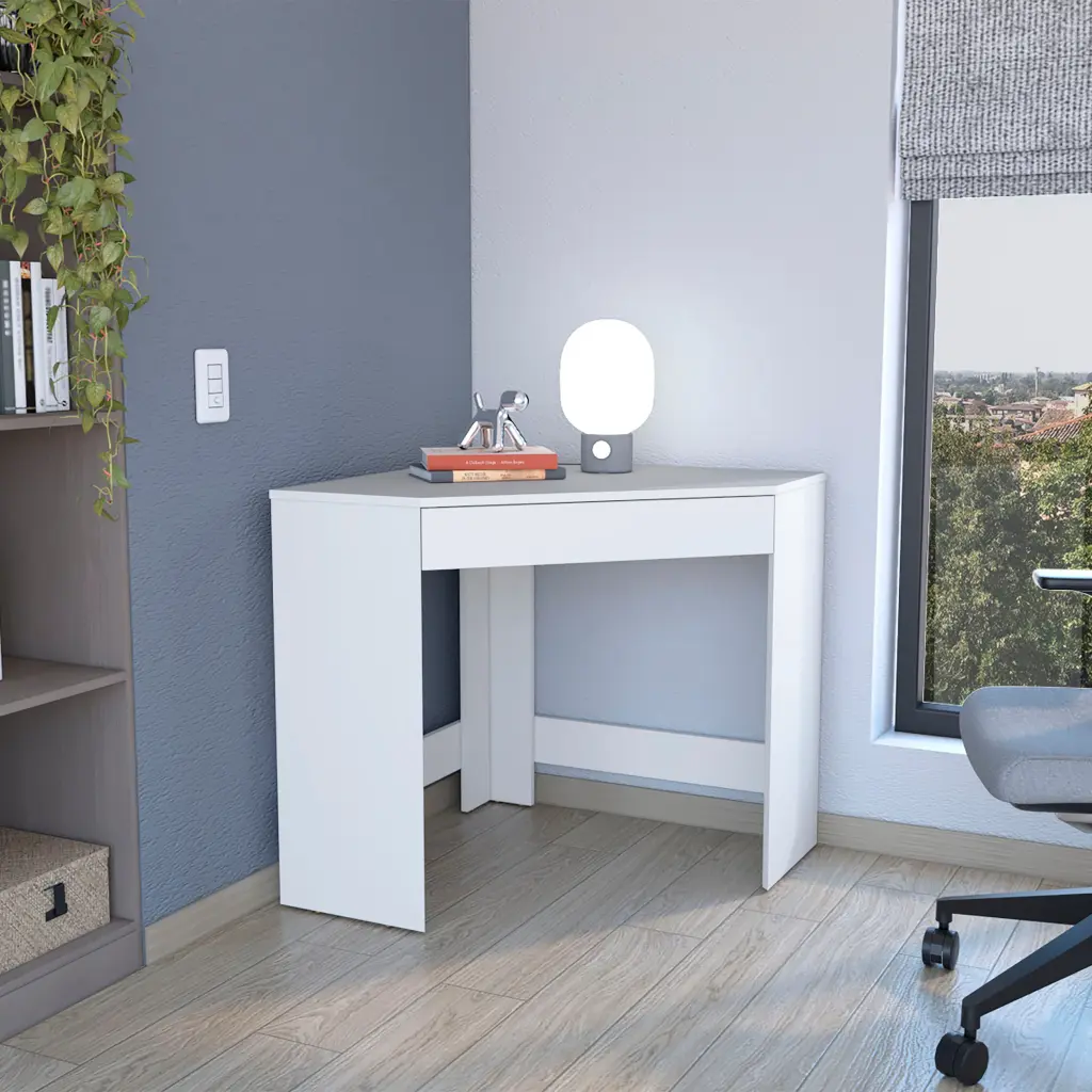 Amity Corner Desk Spacious Drawer And Optimal Workstation White Computer Desk rta mubles colombia