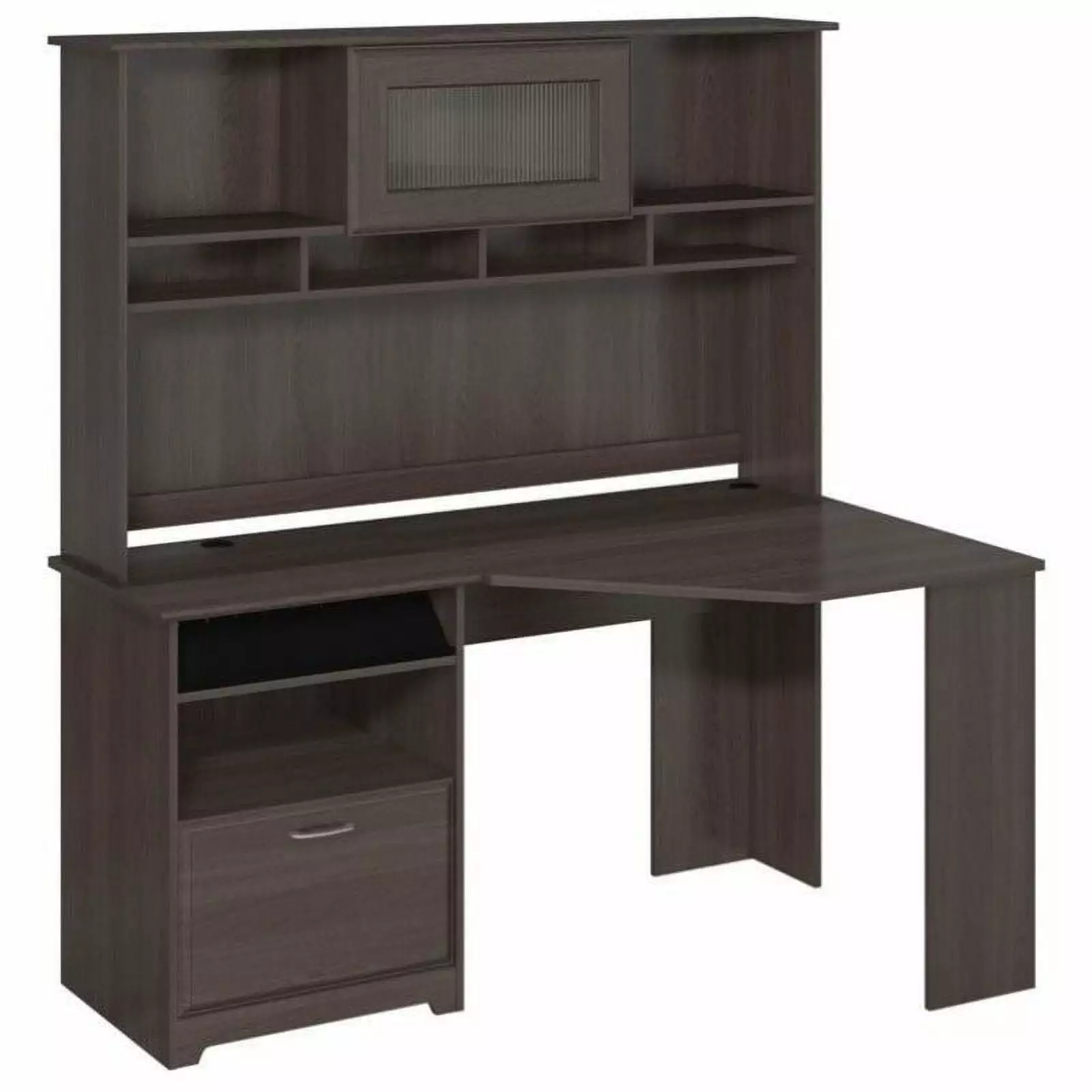 Scranton & Co Corner Desk Hutch Heather Gray Space Saving Office Furniture
