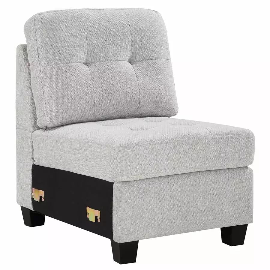 Georgina Upholstered Corner Chair Steel Beige Sectional Sofas Coaster Company