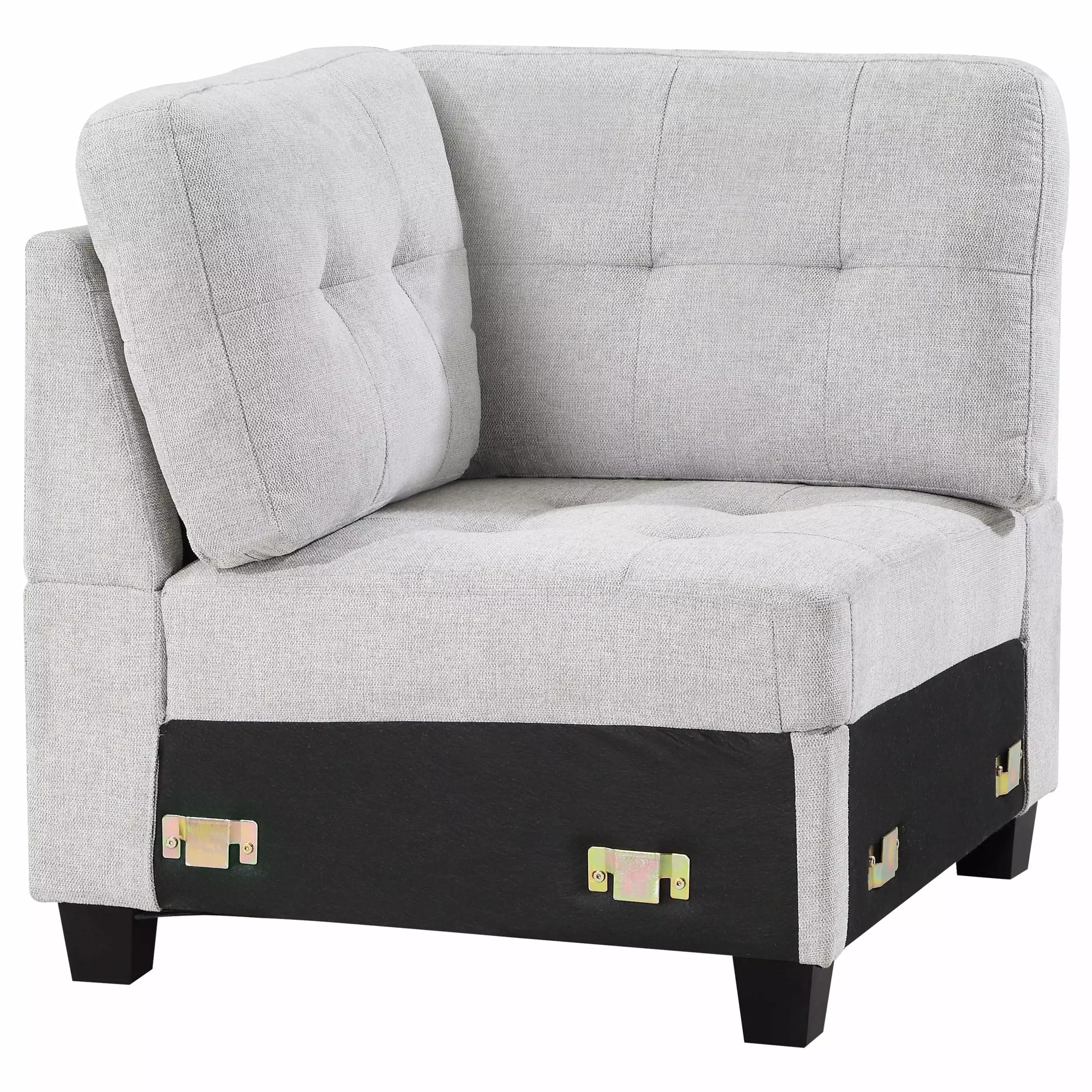 Georgina Upholstered Corner Chair Steel Beige Sectional Sofas Coaster Company