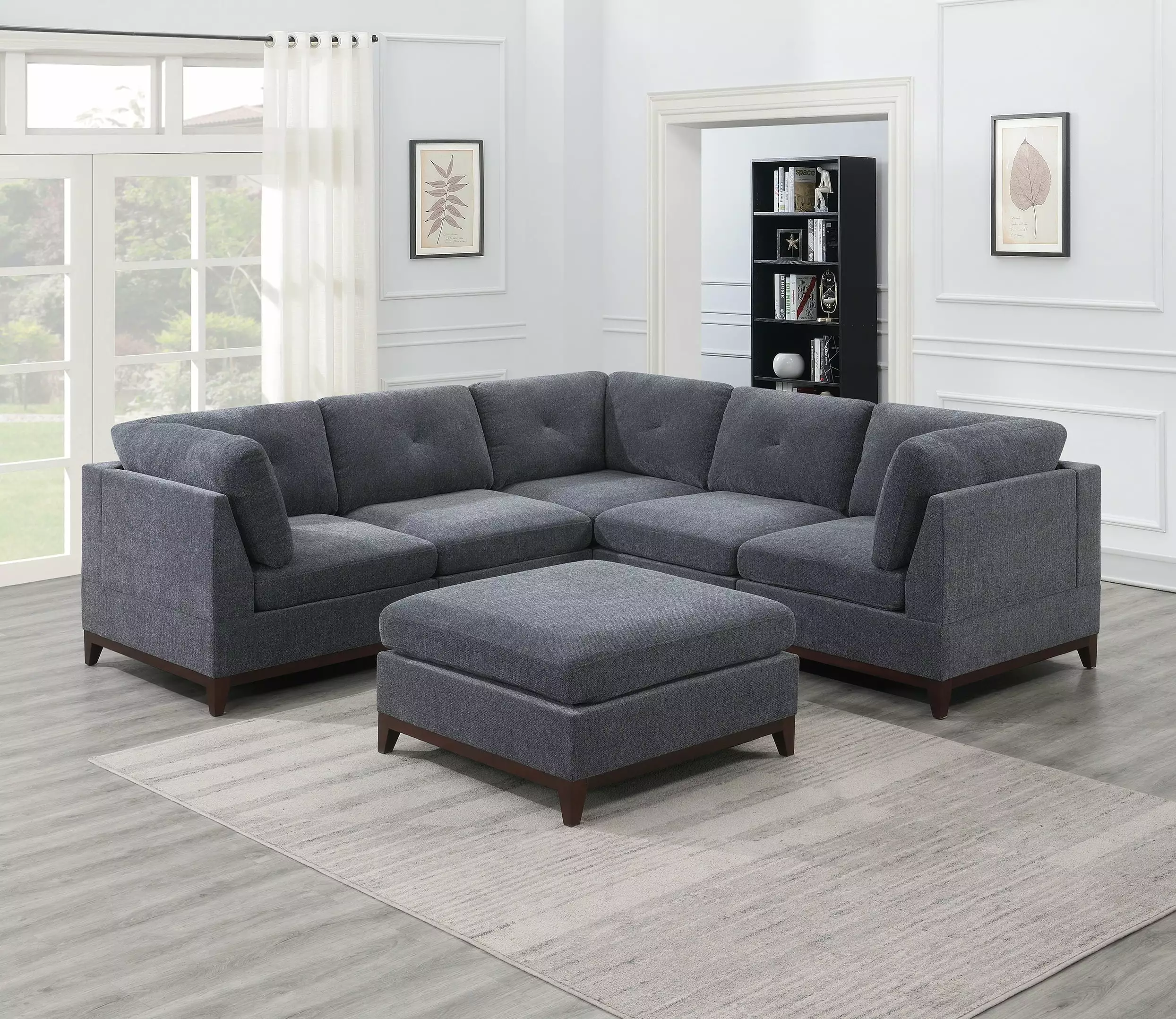 CoSoTower Modular Sectional 6Pc Set Living Room Furniture Corner Sectional Couch 3X Corner Wedge 2X Armless Chairs and 1X ...