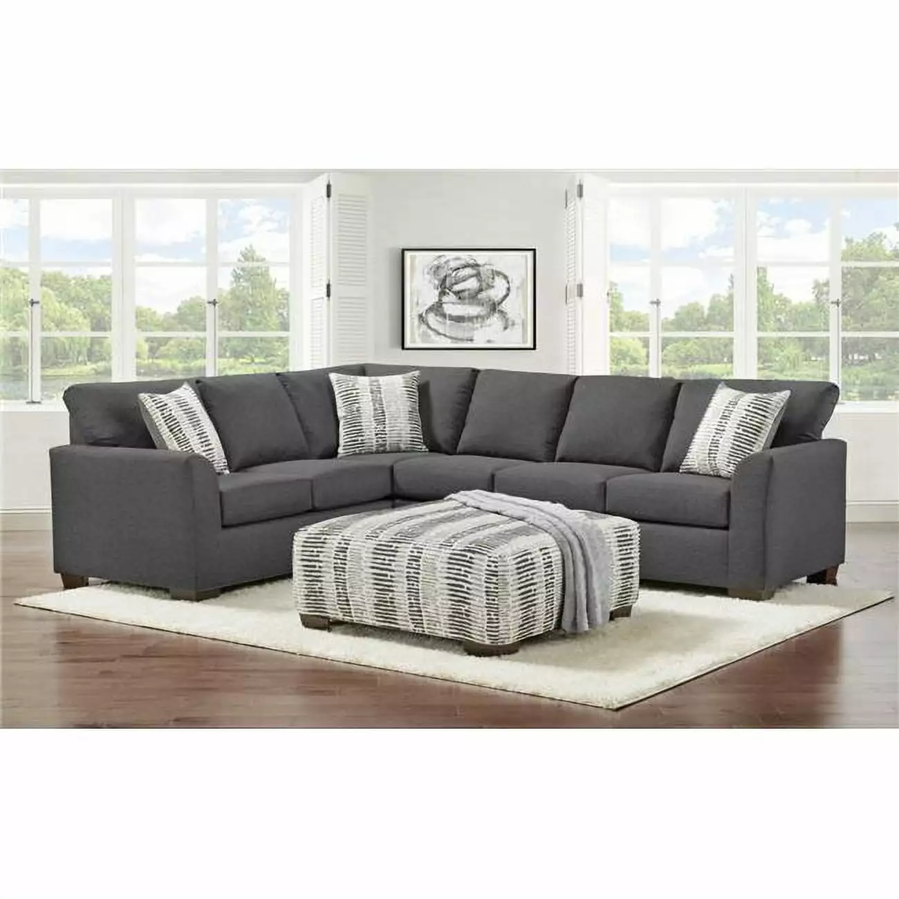 Neo Living Isabella Corner Sectional Charcoal Contemporary Living Spaces