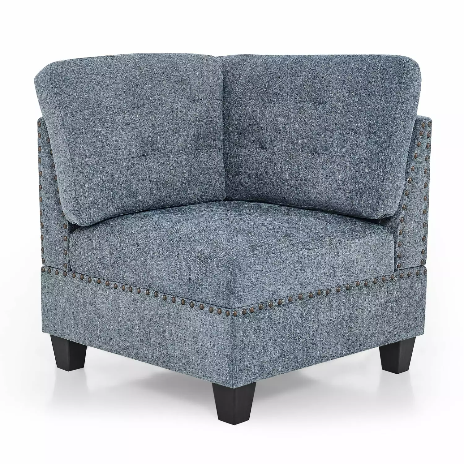 Corner Sofa Modular Sectional Navy Chenille - 31.5x31.5x36.5 Inches - Model WQ-040 Miekor