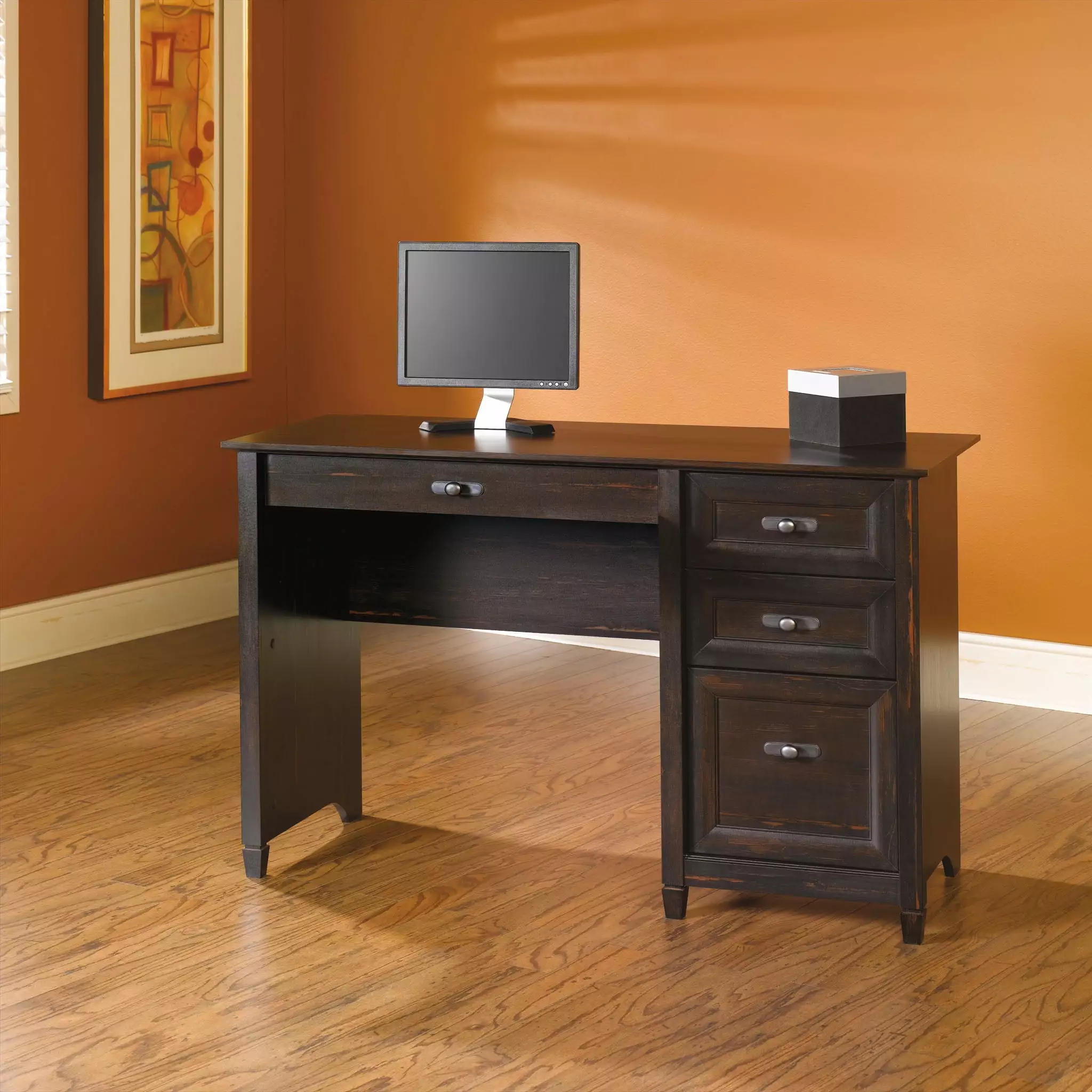 Sauder New Cottage Desk Antiqued Black Paint Finish
