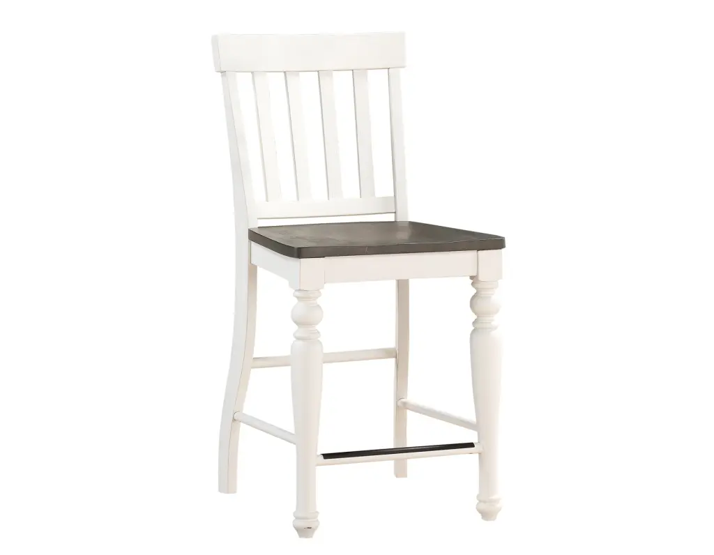 Joanna Counter Chair Set 2 Two Tone White Wood - Modern Kitchen Seating steve silver furniture