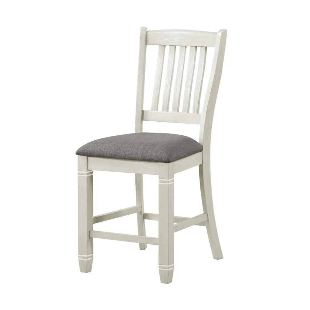 Antique White Finish Wood Counter Height Chairs Set 2 Textured Farmhouse Dining Chairs kanepe