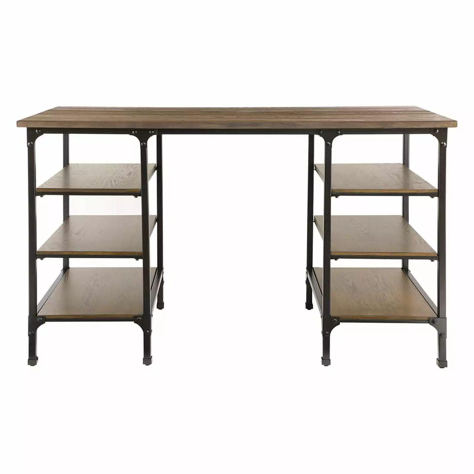 Lexicon Millwood Metal Counter Height Writing Desk Brown and Black Industrial Style