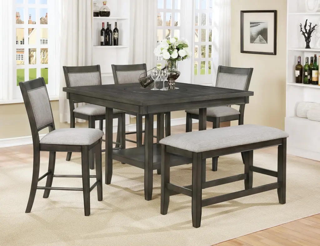 6 Piece Contemporary Farmhouse Style Counter Height Dining Set 20 Inch Table kanepe