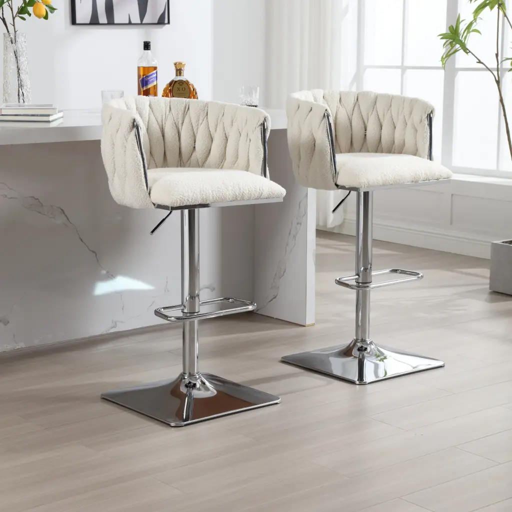 Coolmore Vintage Bar Stools Back And Footrest Counter Height Dining Stools w1539 coolmore