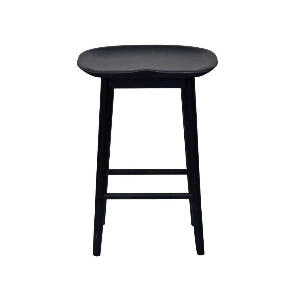 Hilton Counter Stool Black Black Wood Kitchen Bar Stool Comfortable Seat steve silver furniture