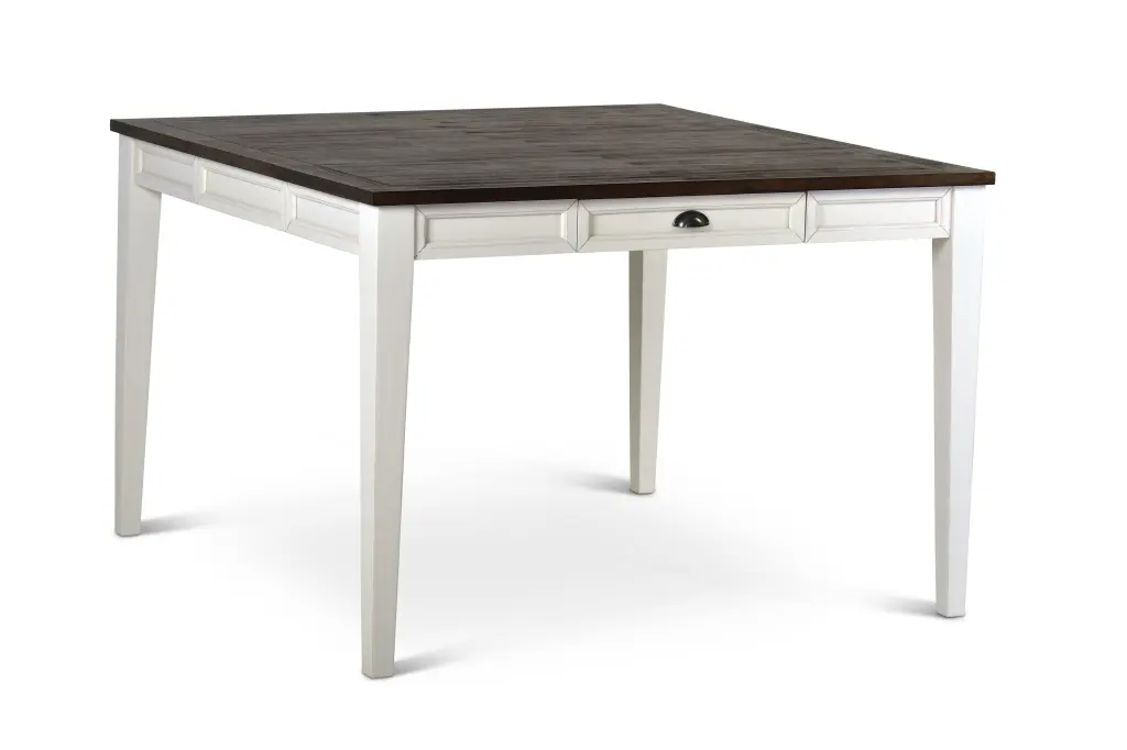 Cayla Counter Table Dark Oak and White Wood Finish steve silver furniture