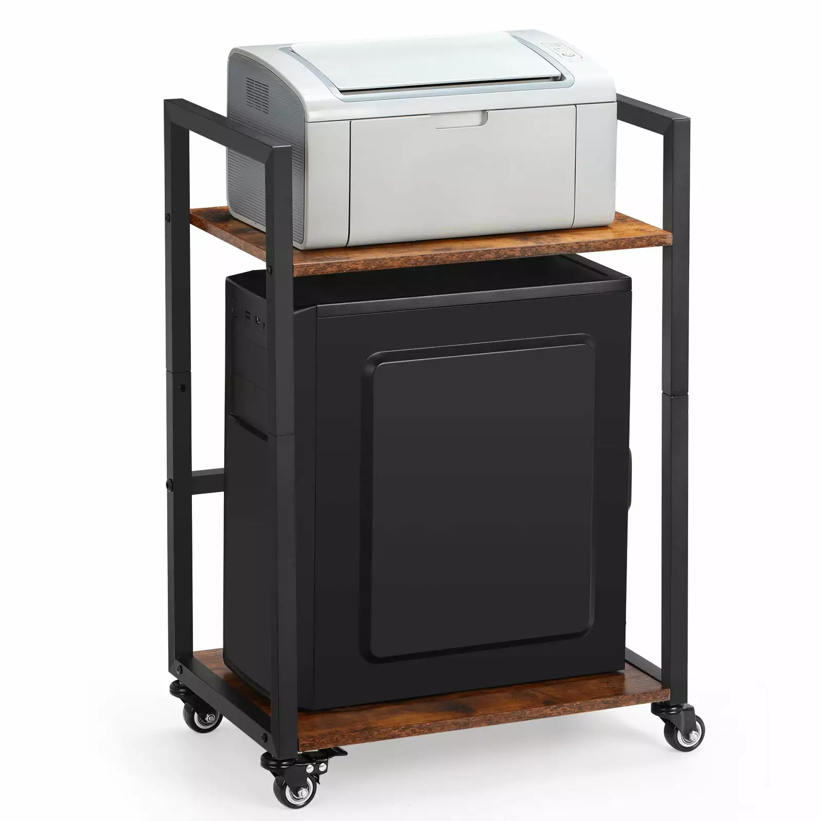 Computer Tower Stand 2-Tier CPU Stand Under Desk Home Office Organization Wadavr