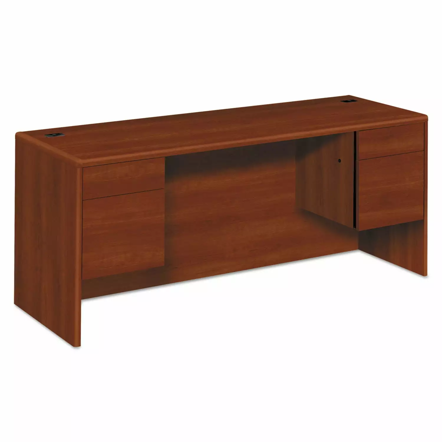 HON 10700 Kneespace Credenza 3/4 Height Pedestals 72w Cognac