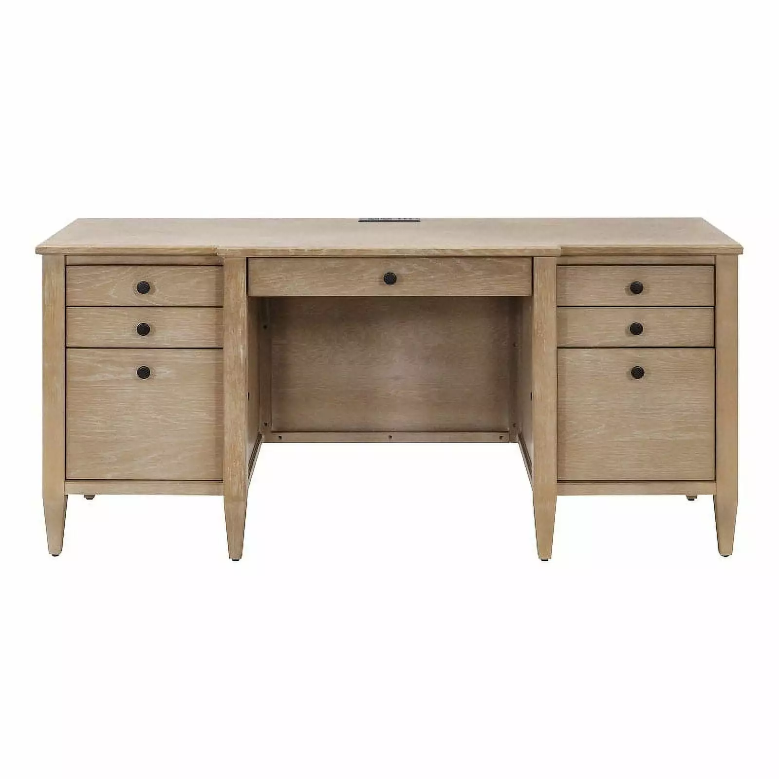 Modern Wood Credenza Office Desk Writing Fully Assembled Light Brown Martin Furniture