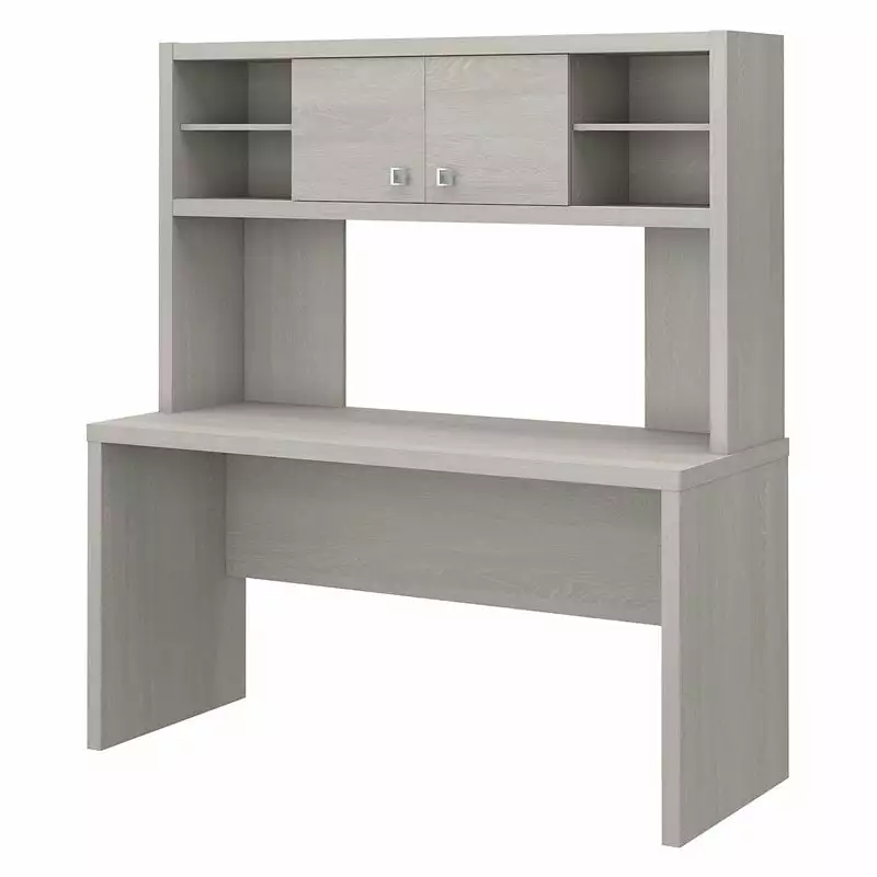 Pemberly Row 60W Credenza Desk Hutch Gray Sand - Engineered Wood - Versatile Design