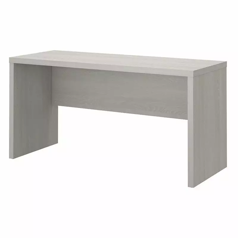 Pemberly Row Gray Sand 60W Credenza Desk Engineered Wood