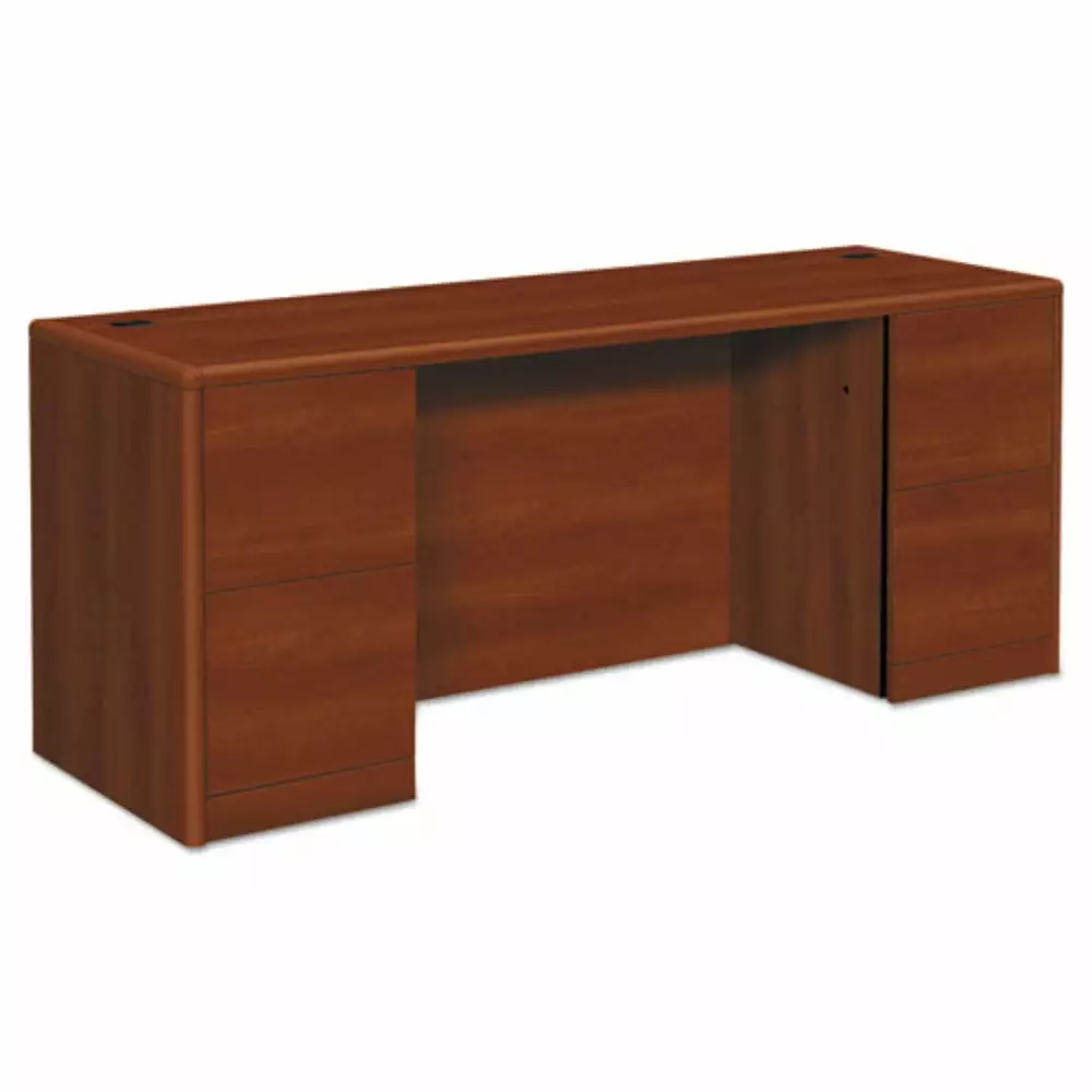 HON 10700 Kneespace Credenza Full Height Pedestals Cognac Office Furniture