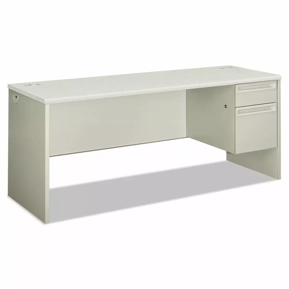 HON 38000 Series Single Pedestal Credenza 72 Inch Right Silver Gray Office Desk