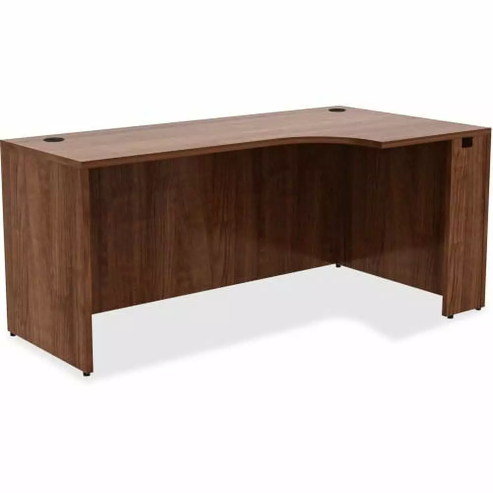Lorell Essentials Series Credenza 66 x 36 x 29.5 Walnut Laminate Metal PVC Edge Office Furniture