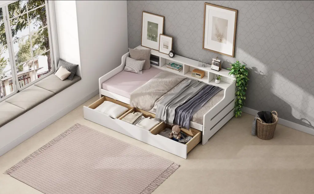Twin Size Wooden Day Bed 3 Drawers Guest Room Small Bedroom bed best