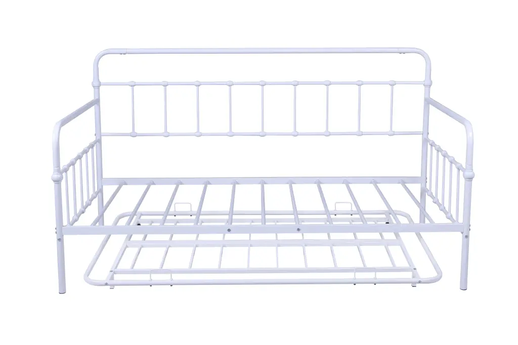 White Metal Frame Daybed Trundle Guest Room or Lounge ii-s choice