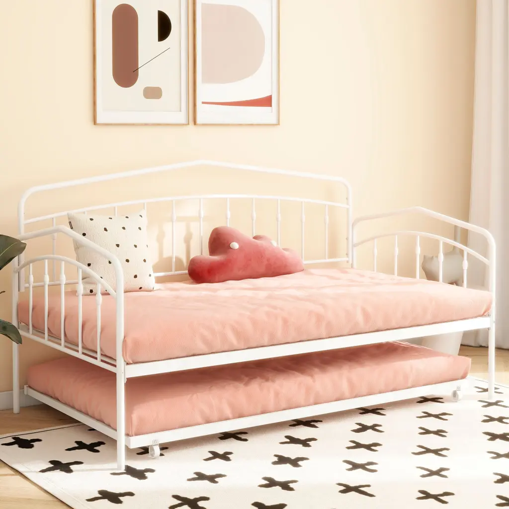 Fox Twin Daybed Twin Trundle White No Box Spring Required rnb