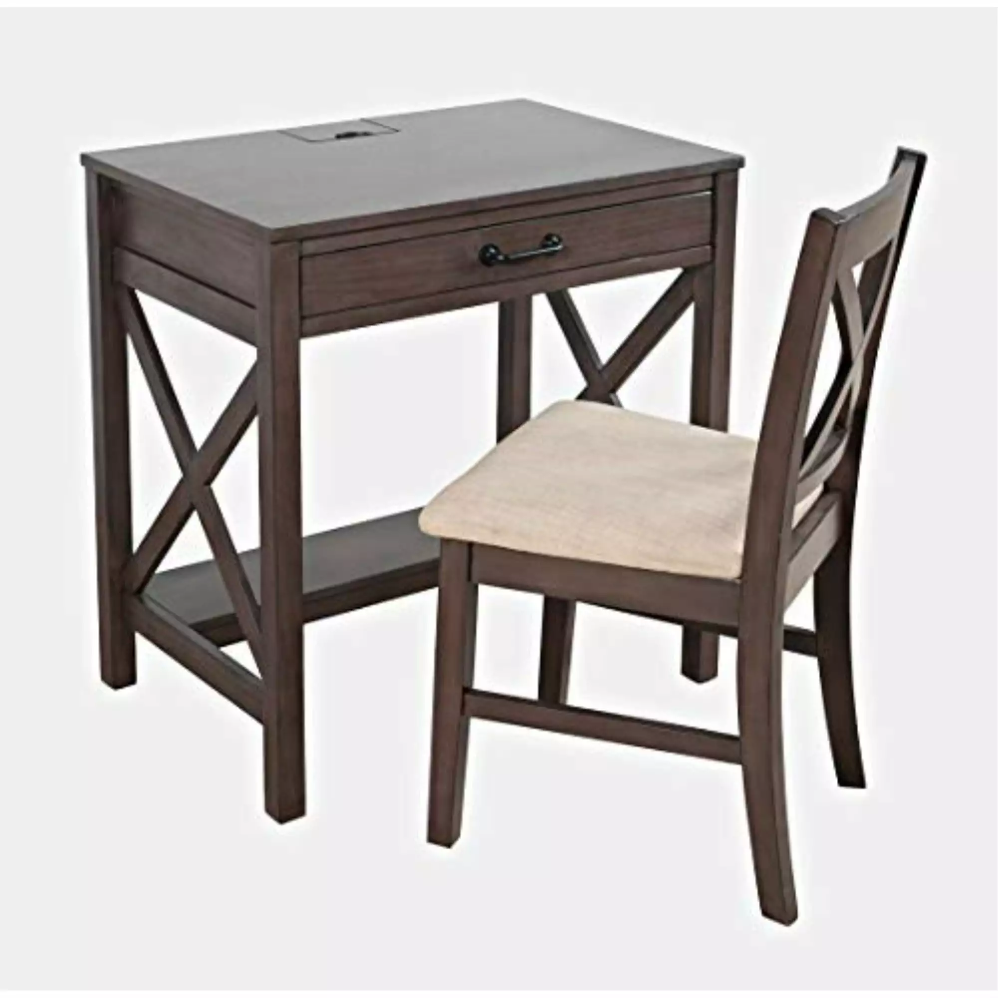 Jofran Hobson USB Charging Desk and Chair Set - Modern Office Furniture Charging Station JOFRAN INC.